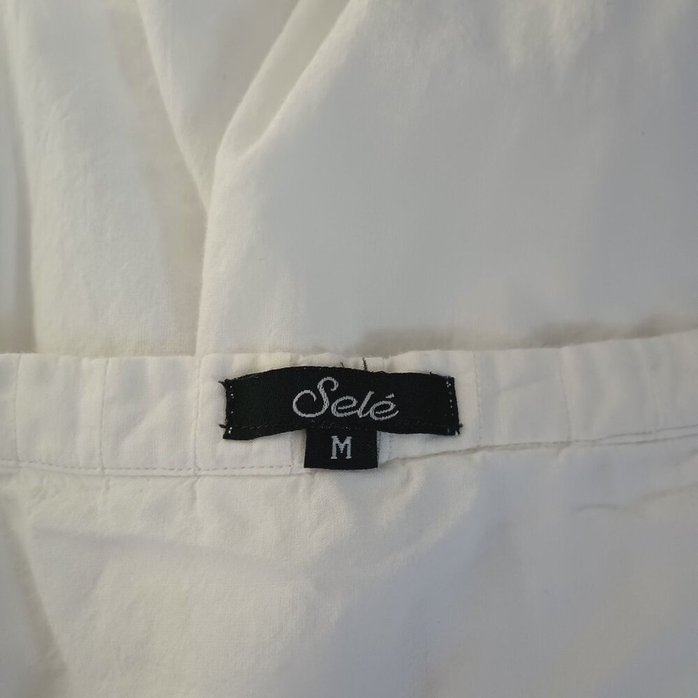 Sele White Bubble Skirt Size M A Line Pleated Zip - Picture 4 of 9